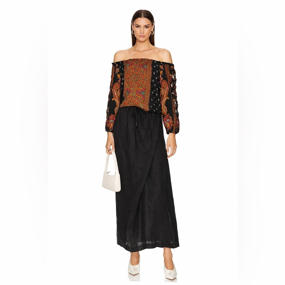 Desigual Boho Patchwork Off-Shoulder Top – Size M